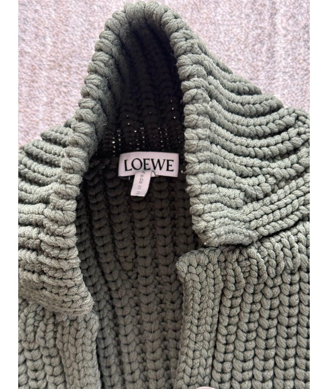 LOEWE Хаки кардиган, фото 2