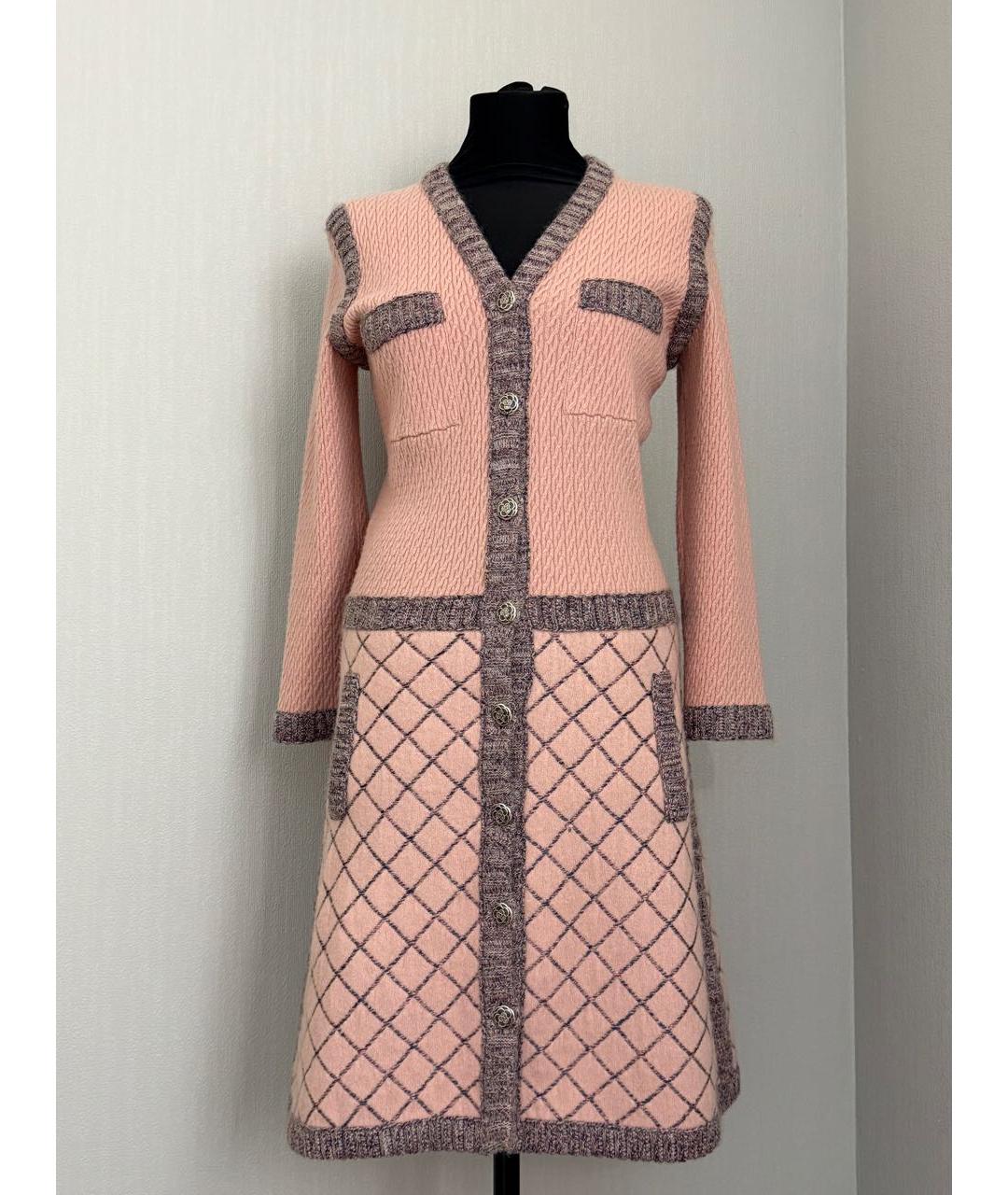 CHANEL Розовое шелковое повседневное платье, фото 7