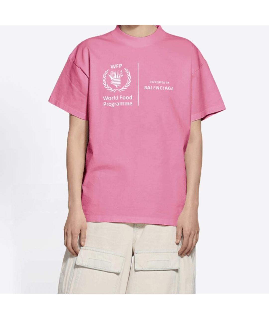 BALENCIAGA Розовая футболка, фото 3