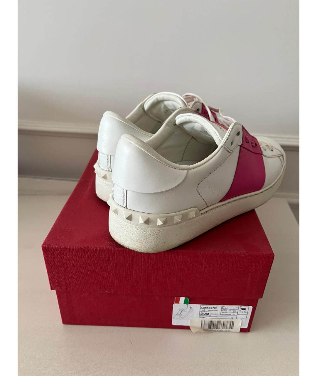 VALENTINO Белые кожаные кроссовки, фото 4