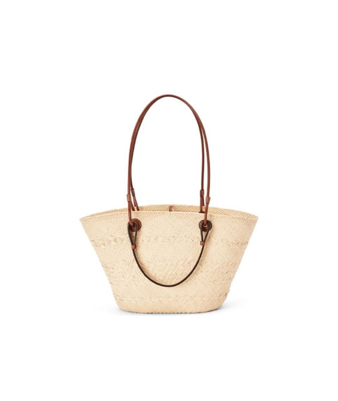 LOEWE Бежевая пляжная сумка, фото 3