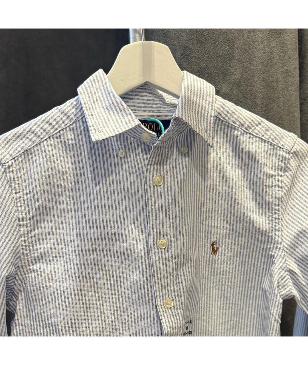 POLO RALPH LAUREN Голубая хлопковая детская рубашка, фото 3