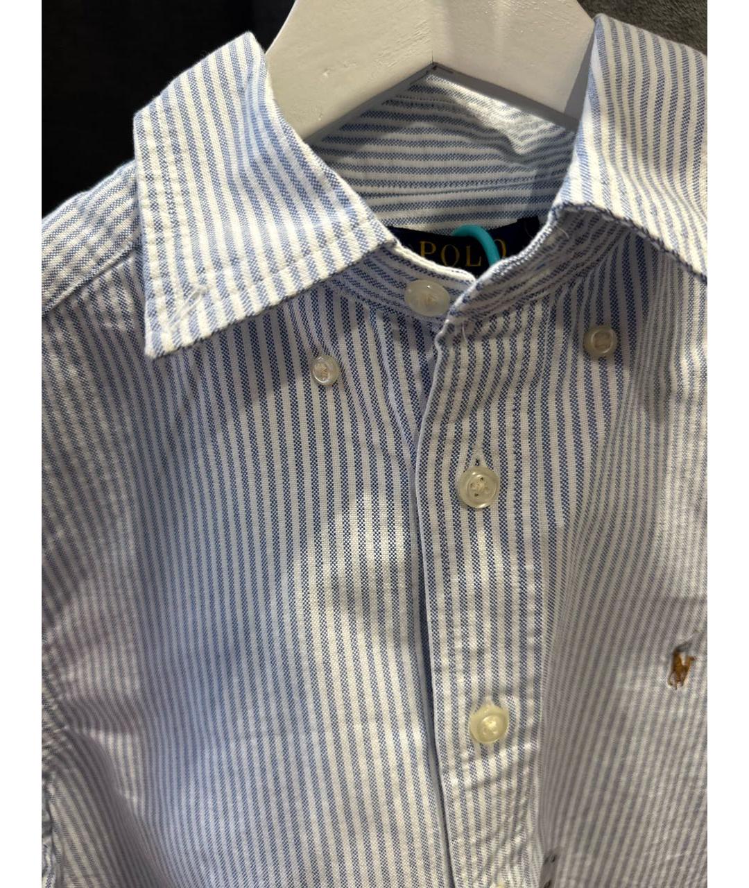 POLO RALPH LAUREN Голубая хлопковая детская рубашка, фото 4