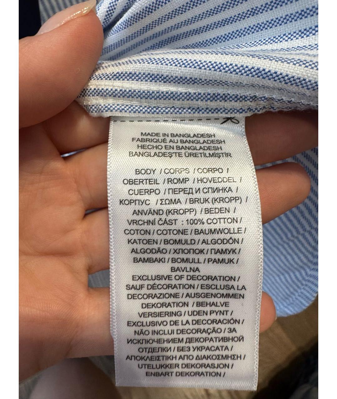 POLO RALPH LAUREN Голубая хлопковая детская рубашка, фото 6