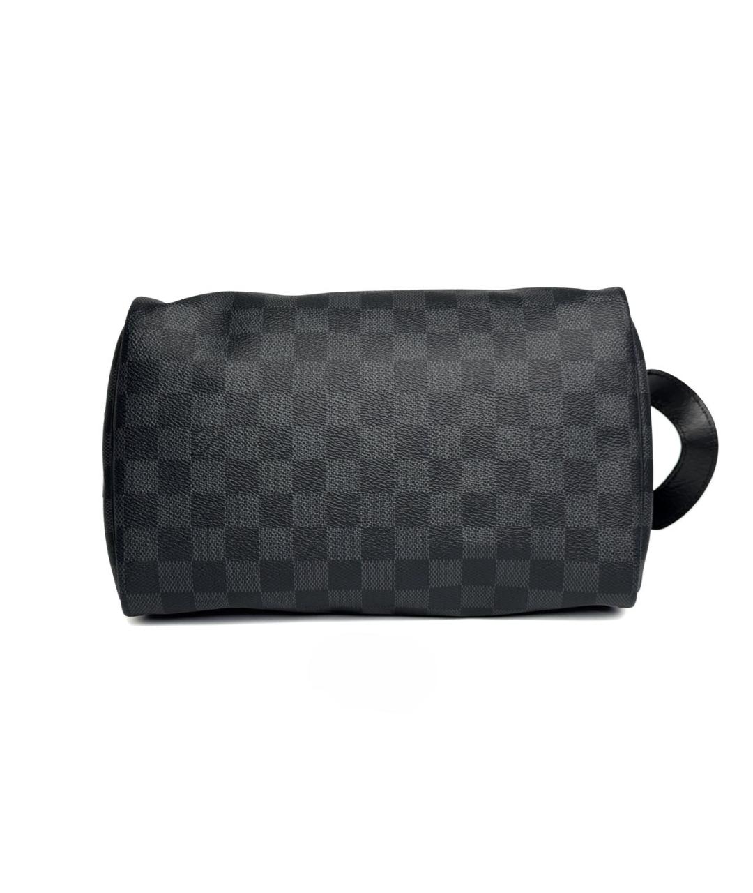 LOUIS VUITTON Черная кожаная барсетка, фото 3