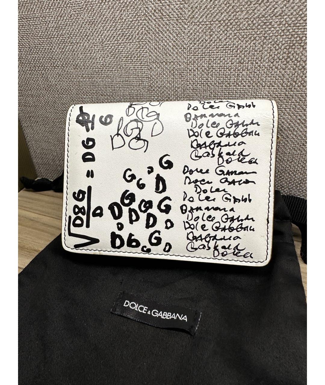DOLCE&GABBANA Белый кожаный кошелек, фото 2