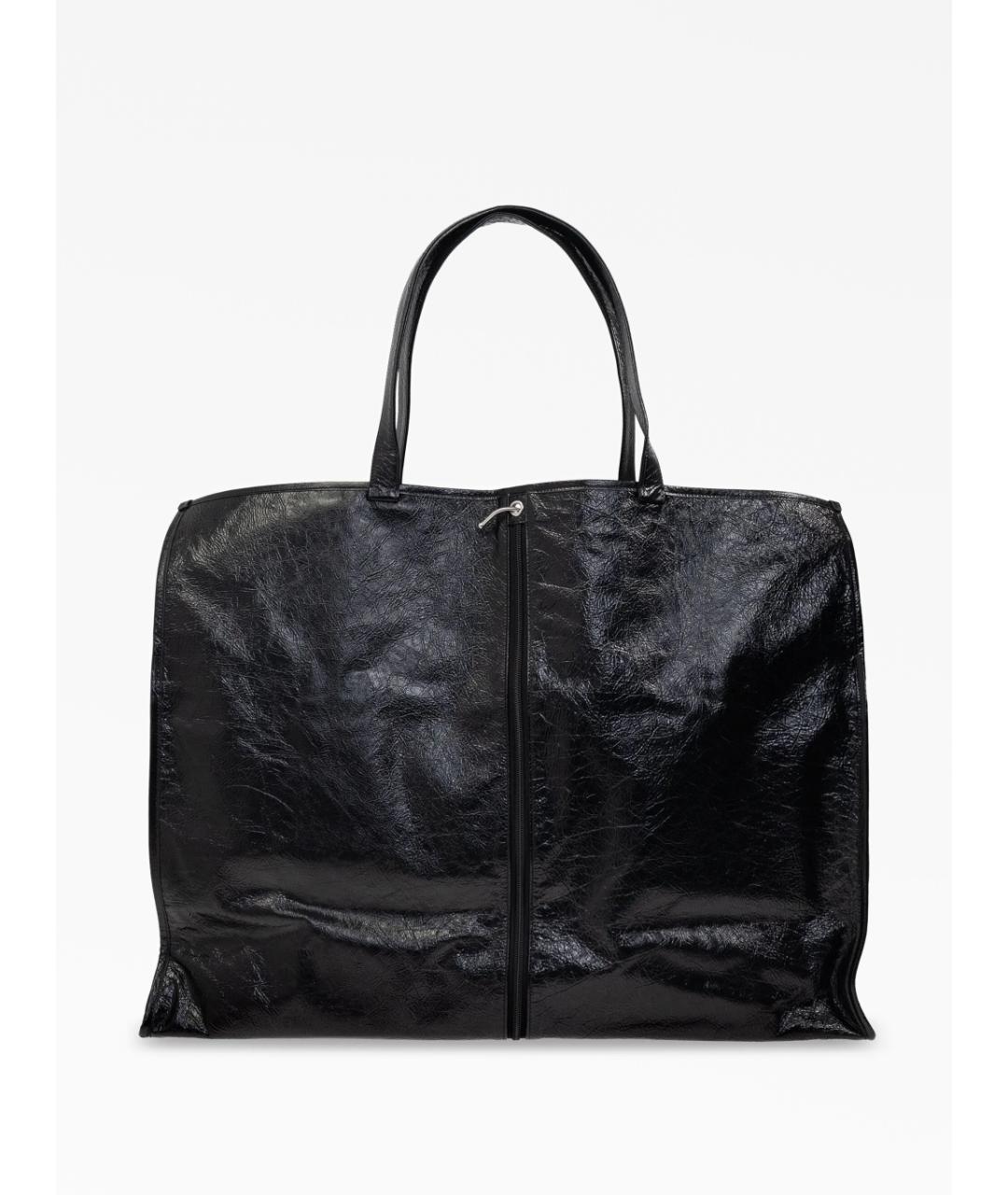 BALENCIAGA Черная кожаная сумка тоут, фото 2