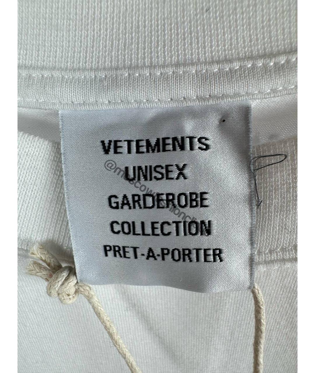 VETEMENTS Белая хлопковая футболка, фото 6