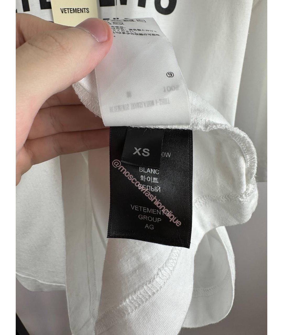 VETEMENTS Белая хлопковая футболка, фото 5