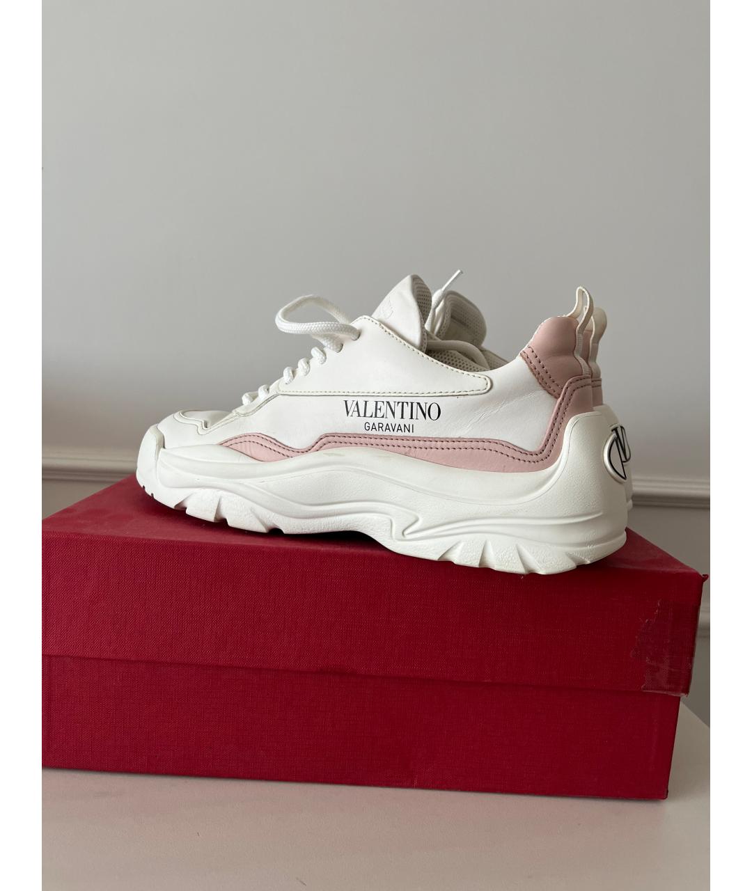 VALENTINO Белые кожаные кроссовки, фото 4