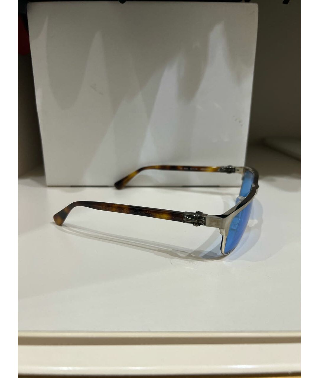 CHROME HEARTS Голубые металлические солнцезащитные очки, фото 2
