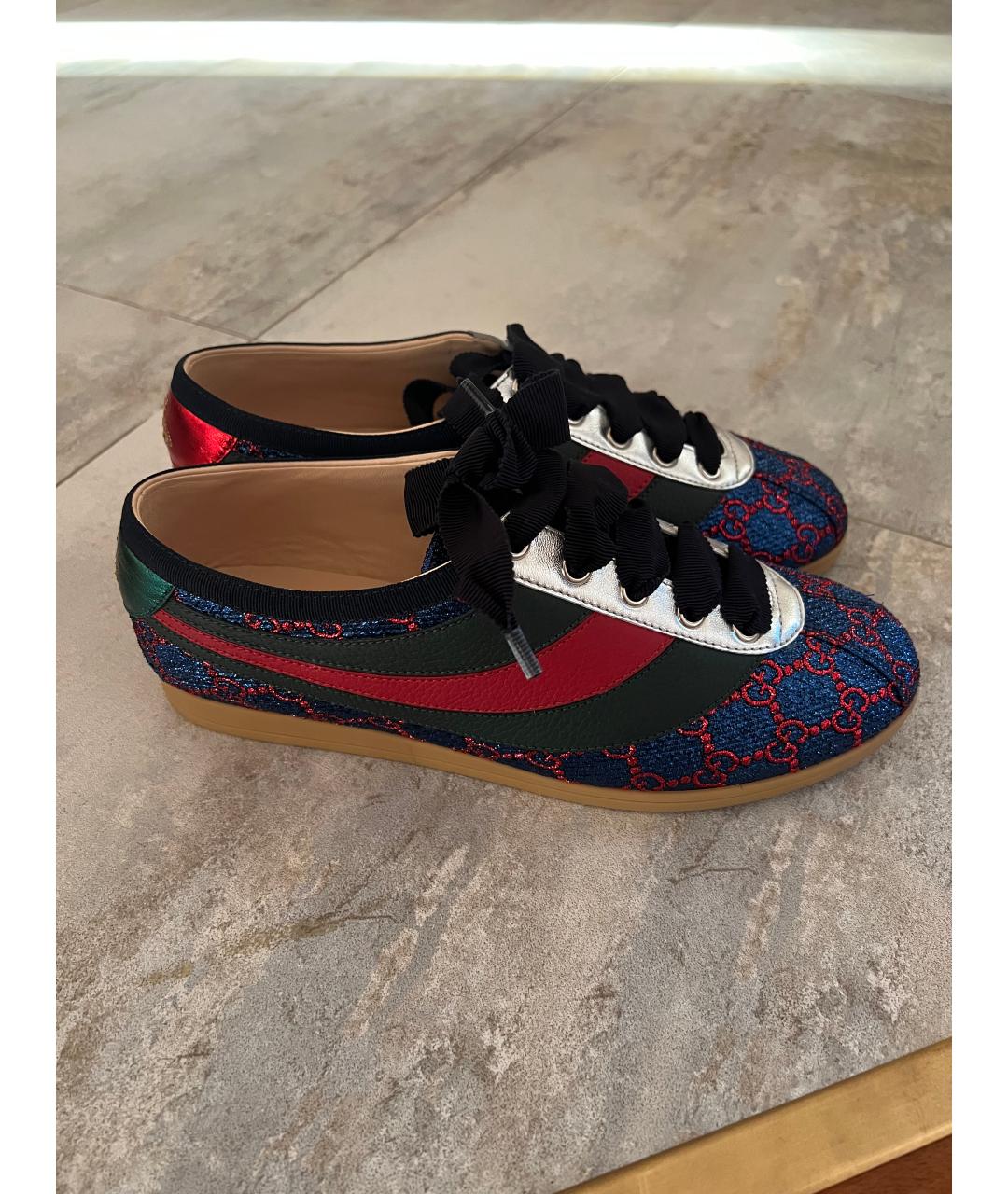GUCCI Синие текстильные кеды, фото 6