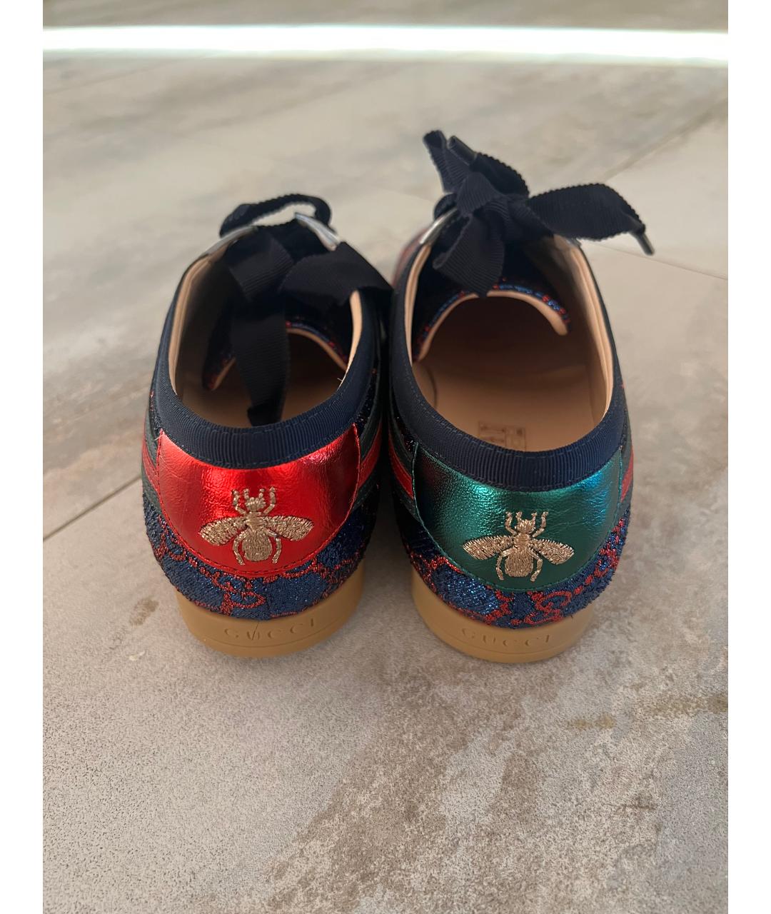 GUCCI Синие текстильные кеды, фото 5