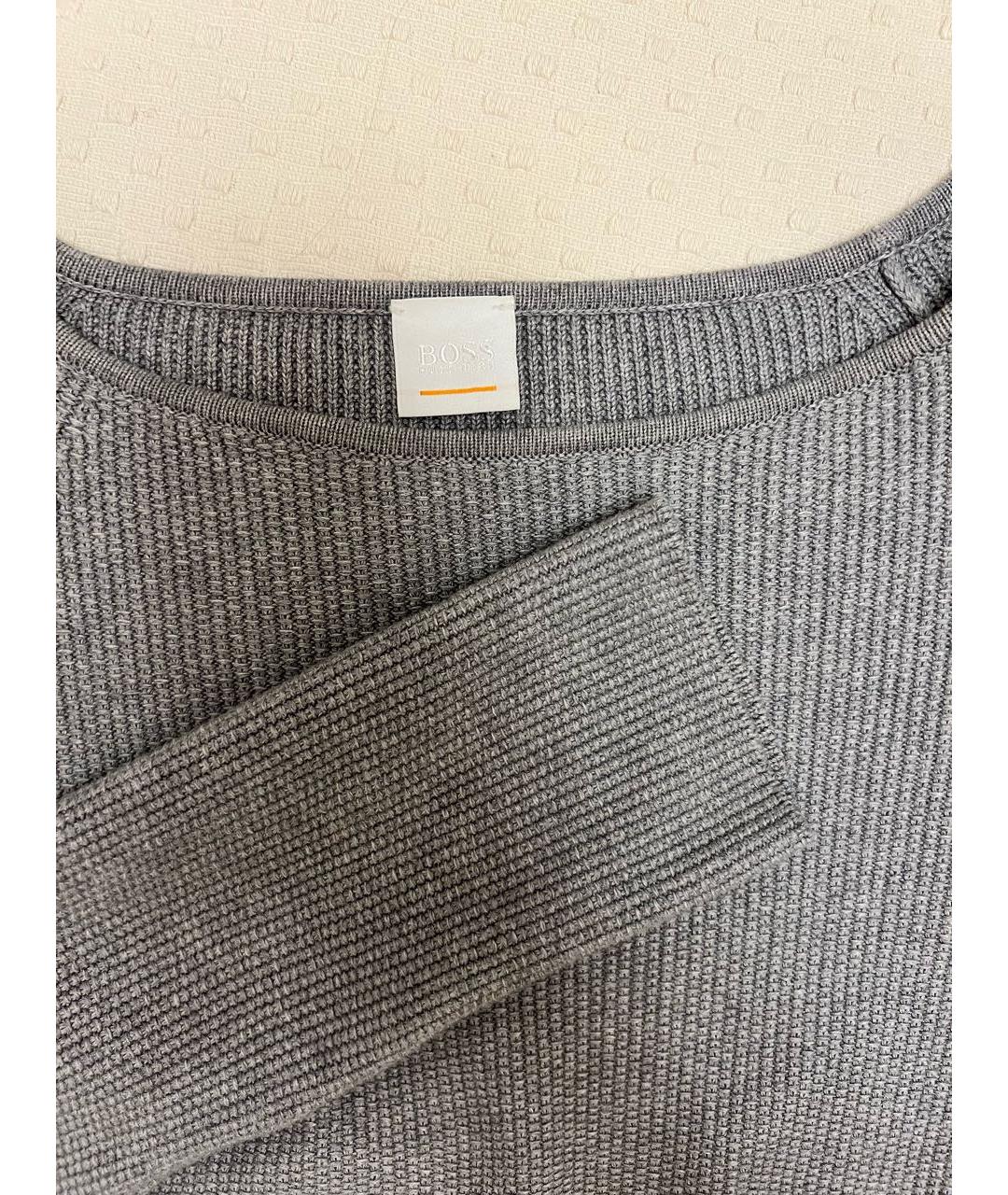 HUGO BOSS Серое хлопковое повседневное платье, фото 3