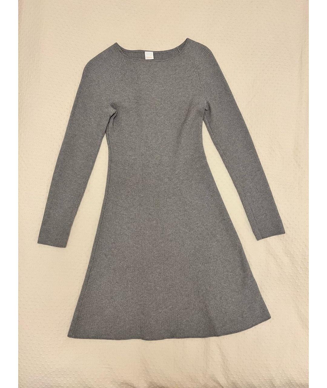 HUGO BOSS Серое хлопковое повседневное платье, фото 9