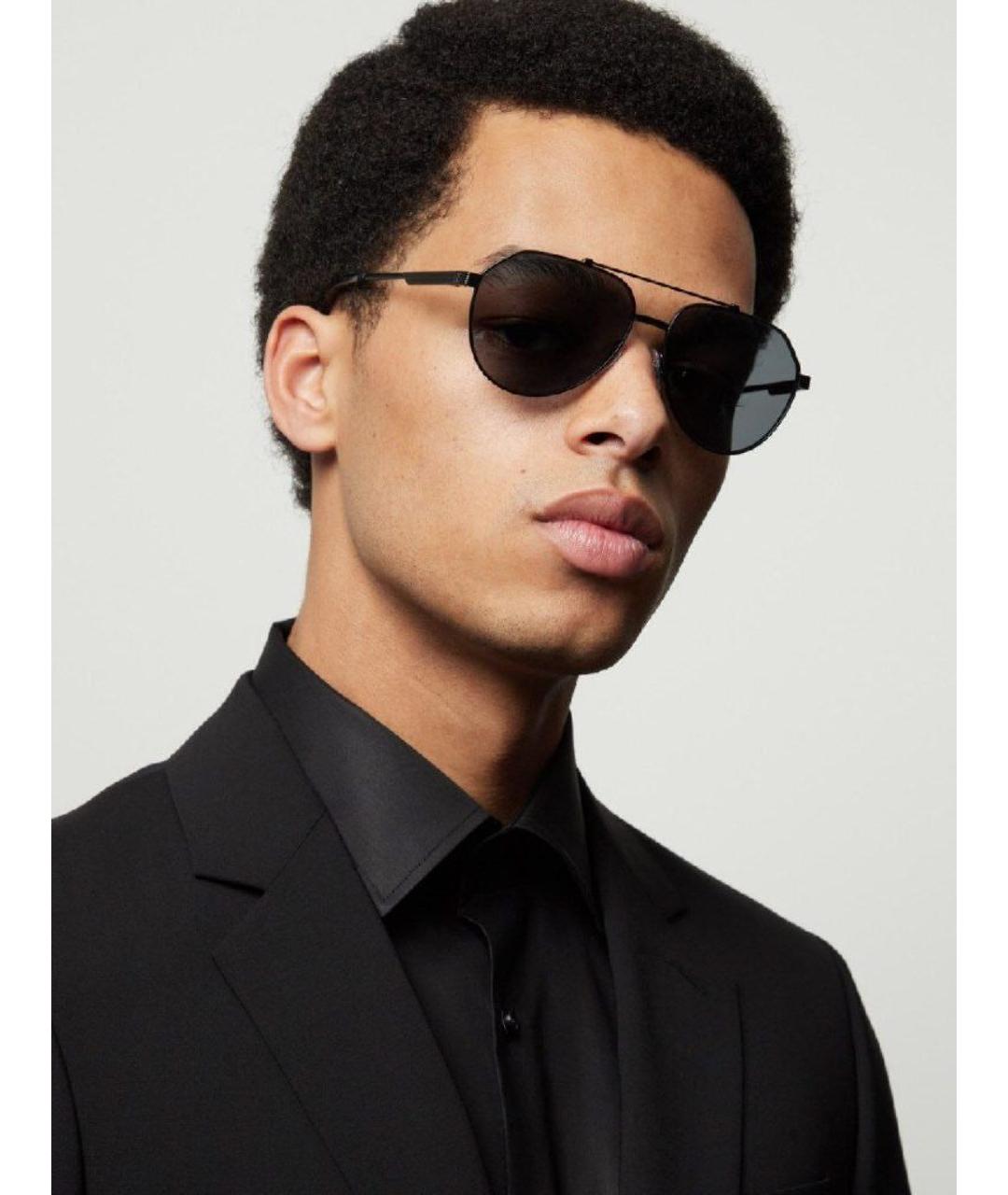 DOLCE&GABBANA Черные металлические солнцезащитные очки, фото 3