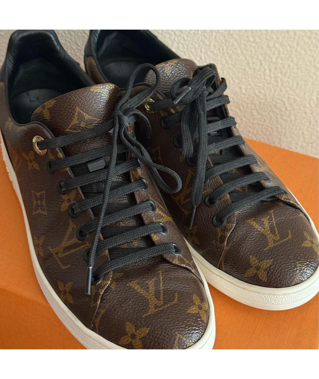 LOUIS VUITTON Коричневые кожаные кеды, фото 2