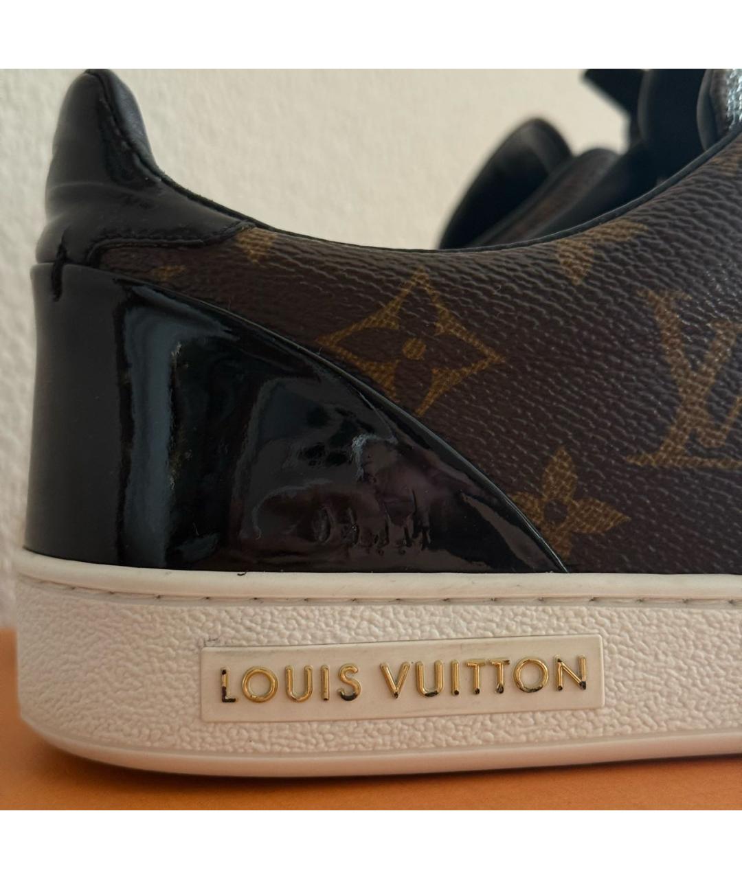 LOUIS VUITTON Коричневые кожаные кеды, фото 4