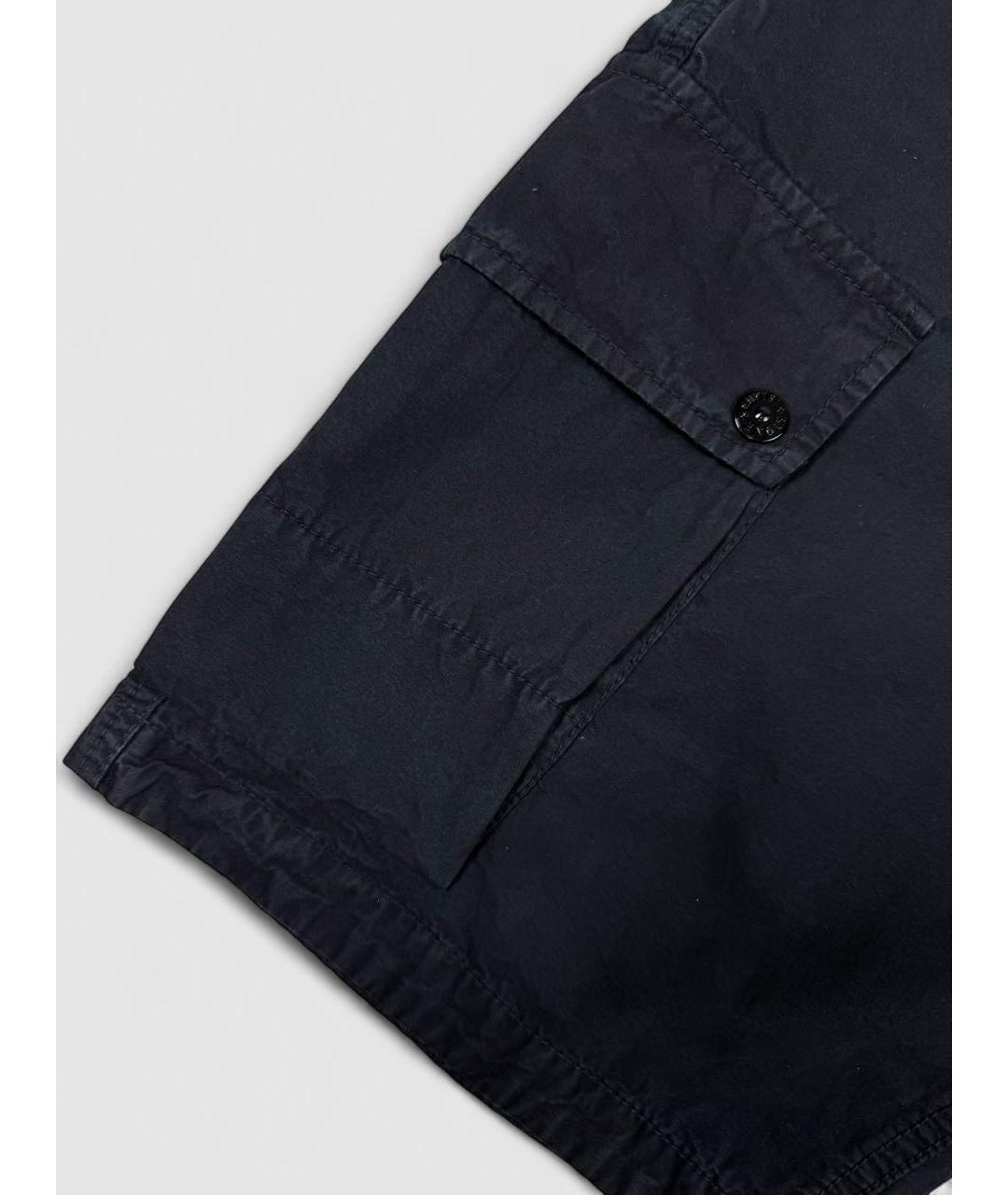 STONE ISLAND Темно-синие хлопковые шорты, фото 4