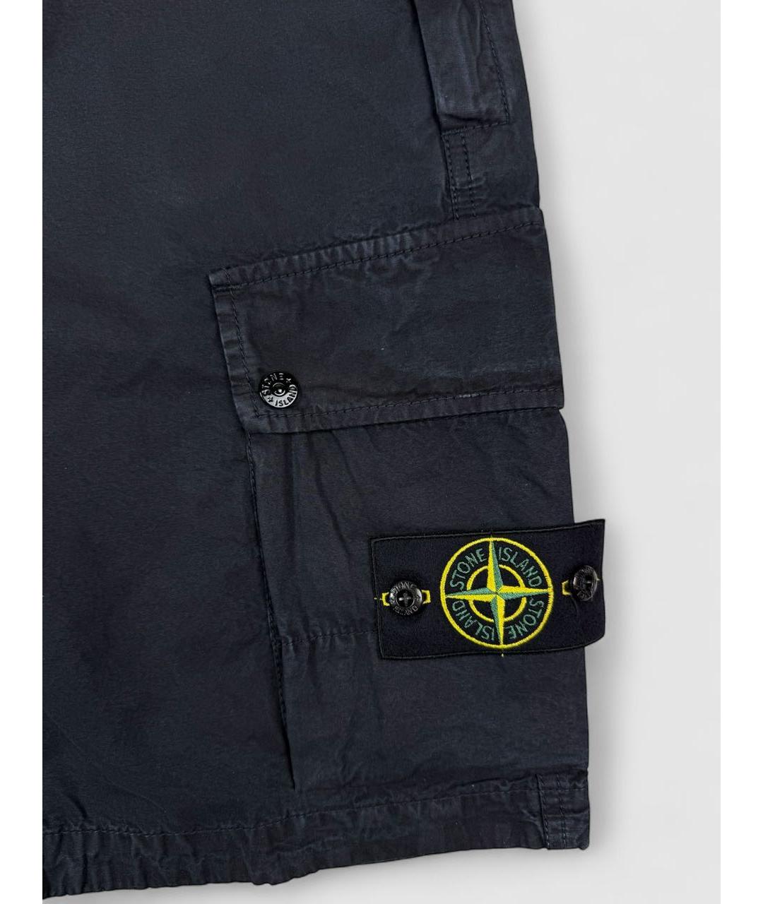 STONE ISLAND Темно-синие хлопковые шорты, фото 2
