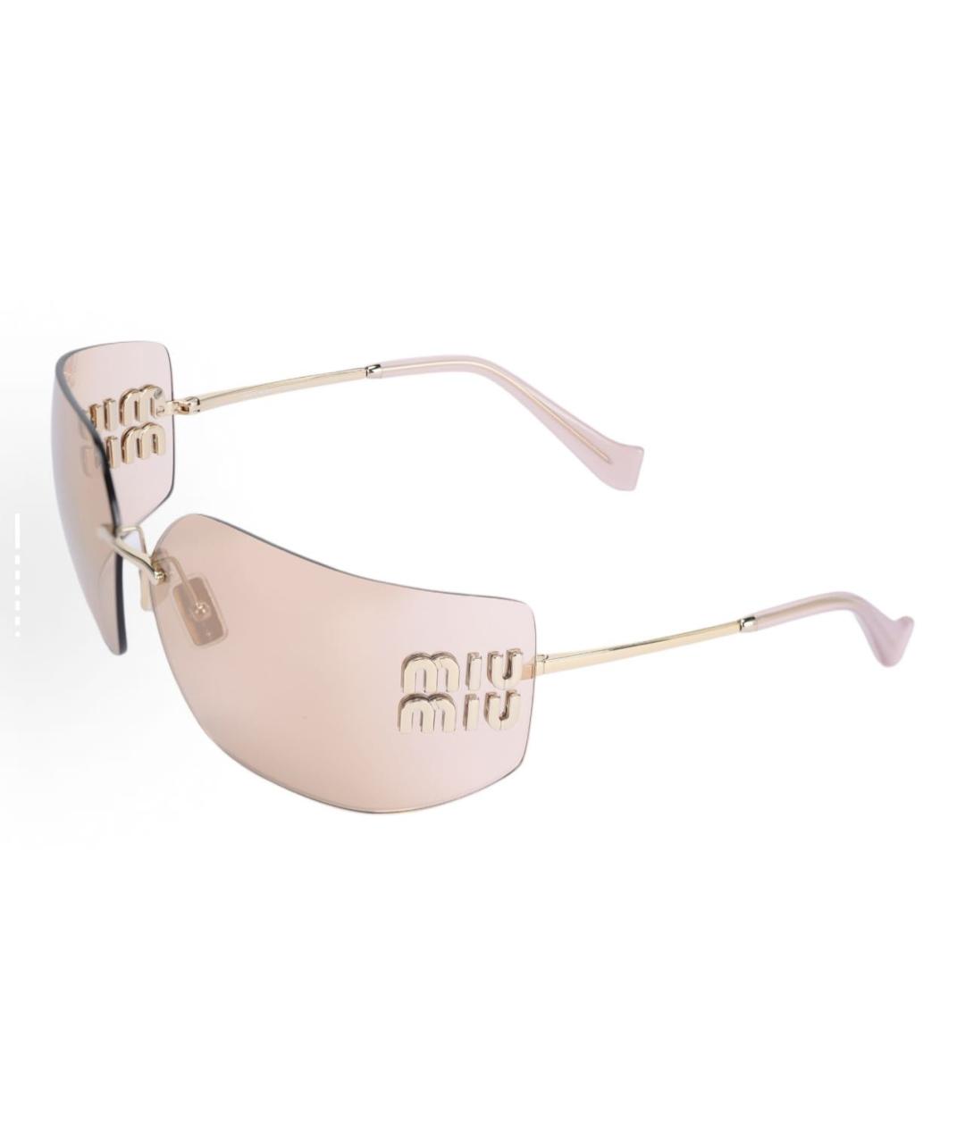 MIU MIU Розовые металлические солнцезащитные очки, фото 2