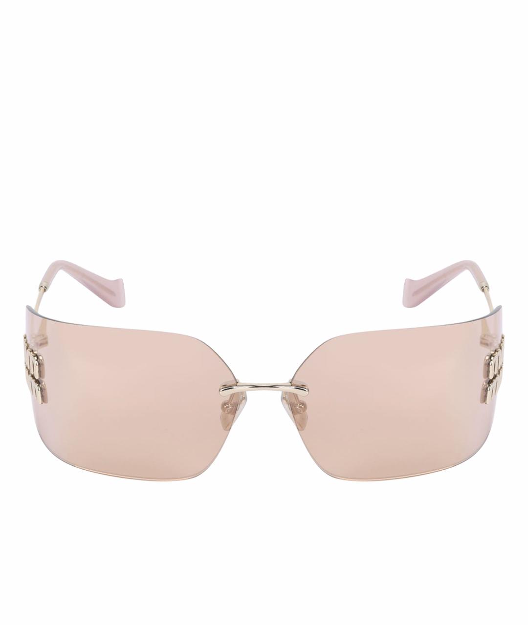 MIU MIU Розовые металлические солнцезащитные очки, фото 1