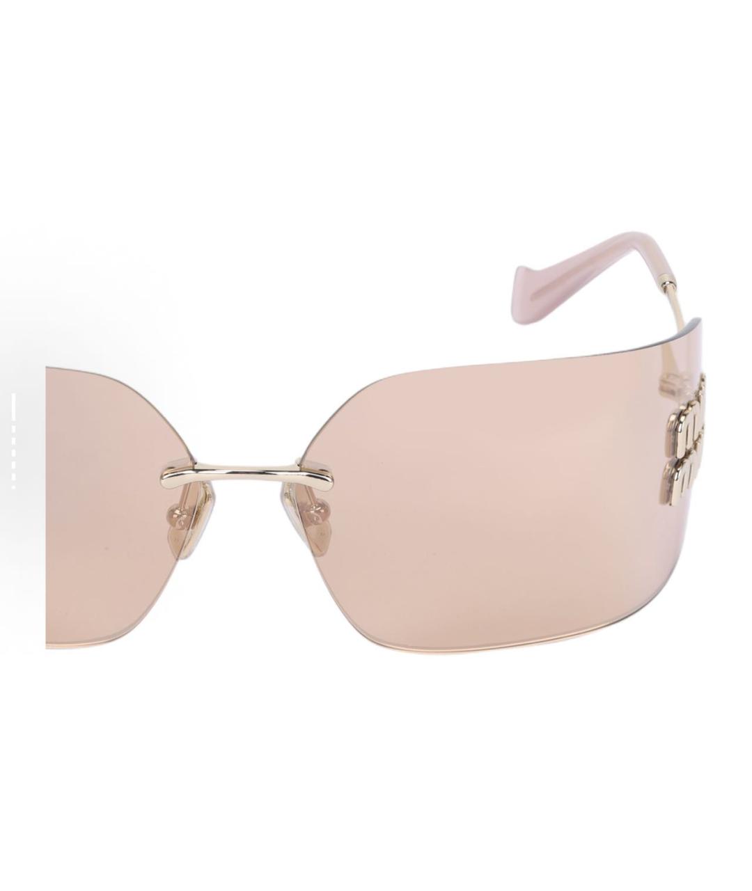 MIU MIU Розовые металлические солнцезащитные очки, фото 3