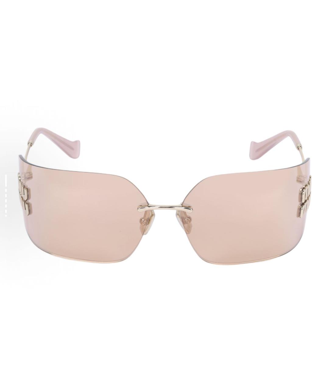MIU MIU Розовые металлические солнцезащитные очки, фото 6