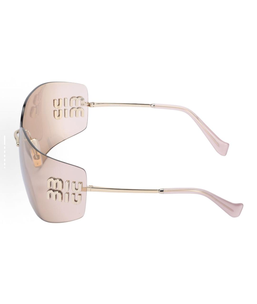 MIU MIU Розовые металлические солнцезащитные очки, фото 4