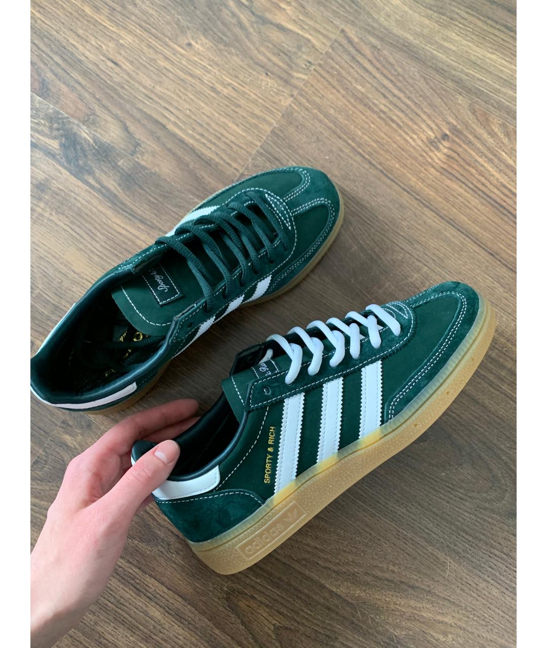 ADIDAS Зеленые текстильные кеды, фото 4