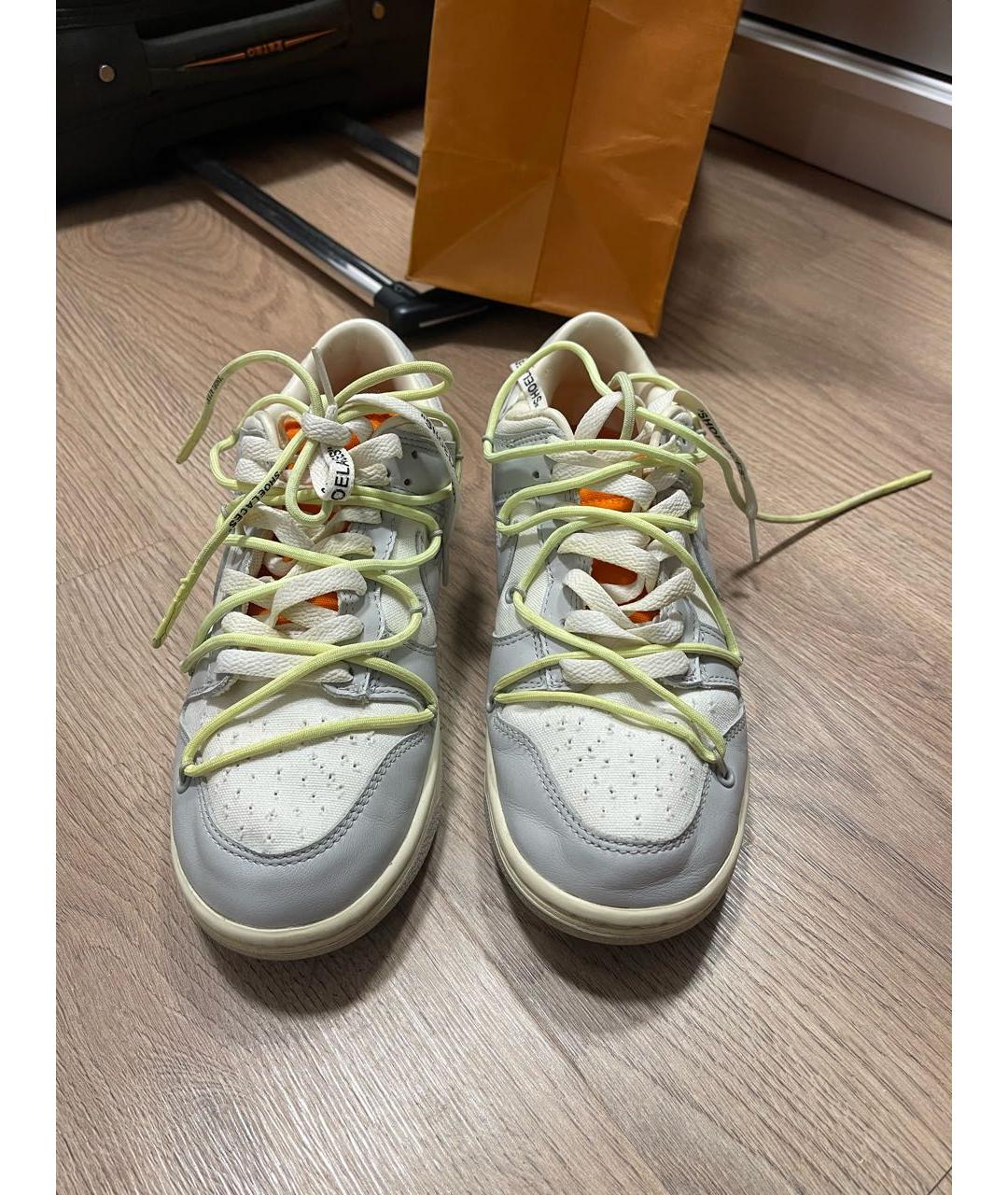 NIKE Серые кожаные низкие кроссовки / кеды, фото 2