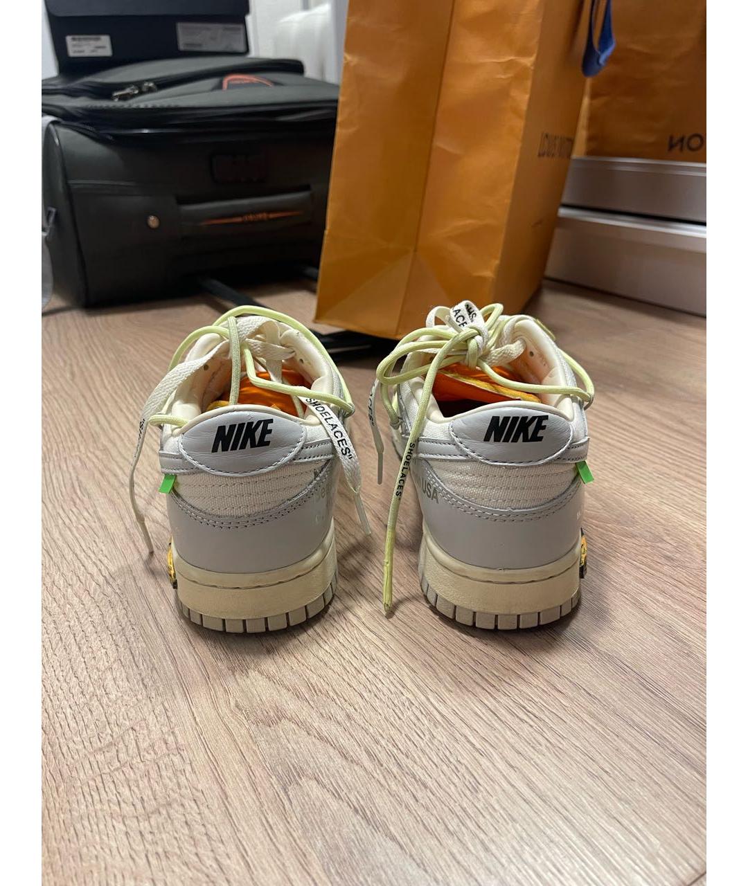 NIKE Серые кожаные низкие кроссовки / кеды, фото 4