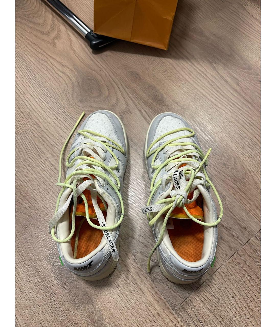 NIKE Серые кожаные низкие кроссовки / кеды, фото 3