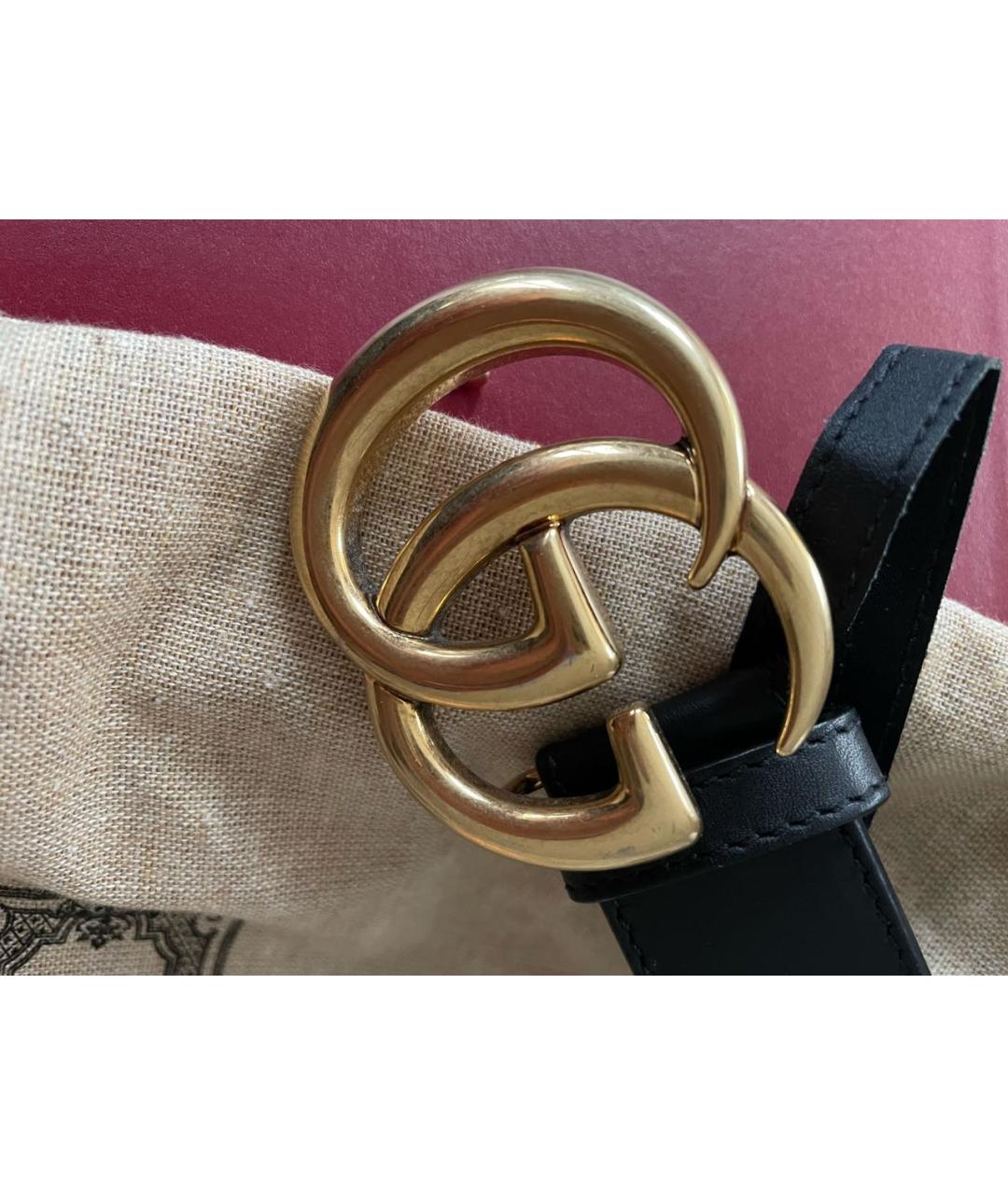 GUCCI Черный кожаный ремень, фото 3