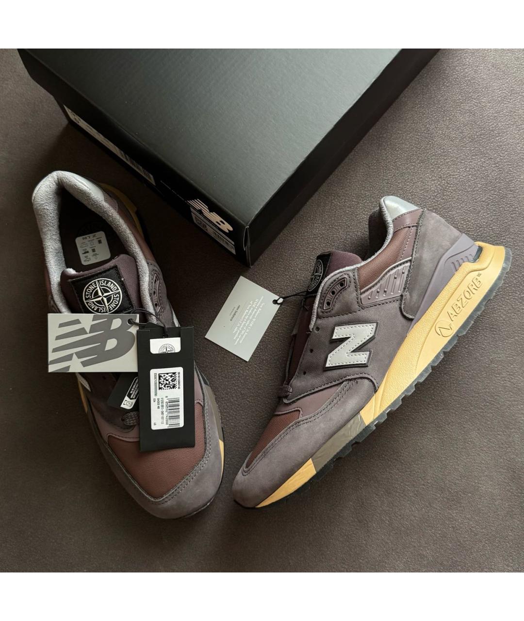 NEW BALANCE Бордовые кожаные низкие кроссовки / кеды, фото 5