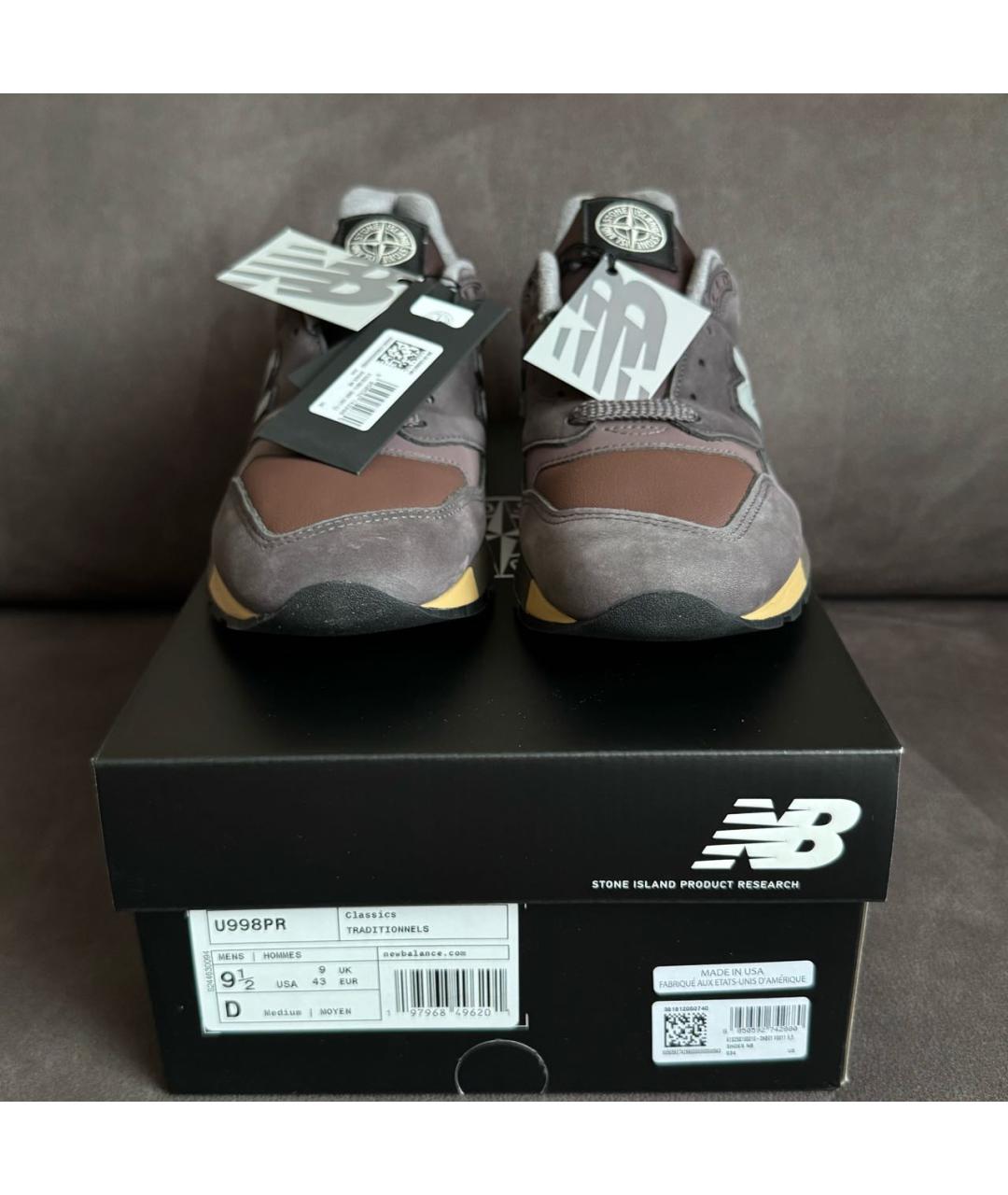 NEW BALANCE Бордовые кожаные низкие кроссовки / кеды, фото 2