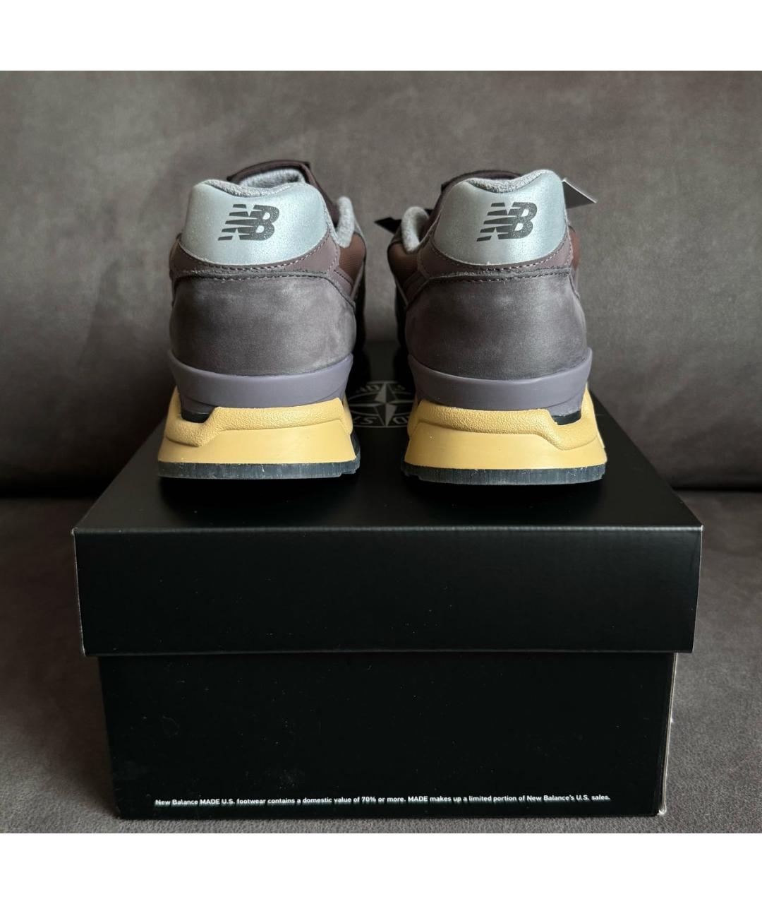NEW BALANCE Бордовые кожаные низкие кроссовки / кеды, фото 3