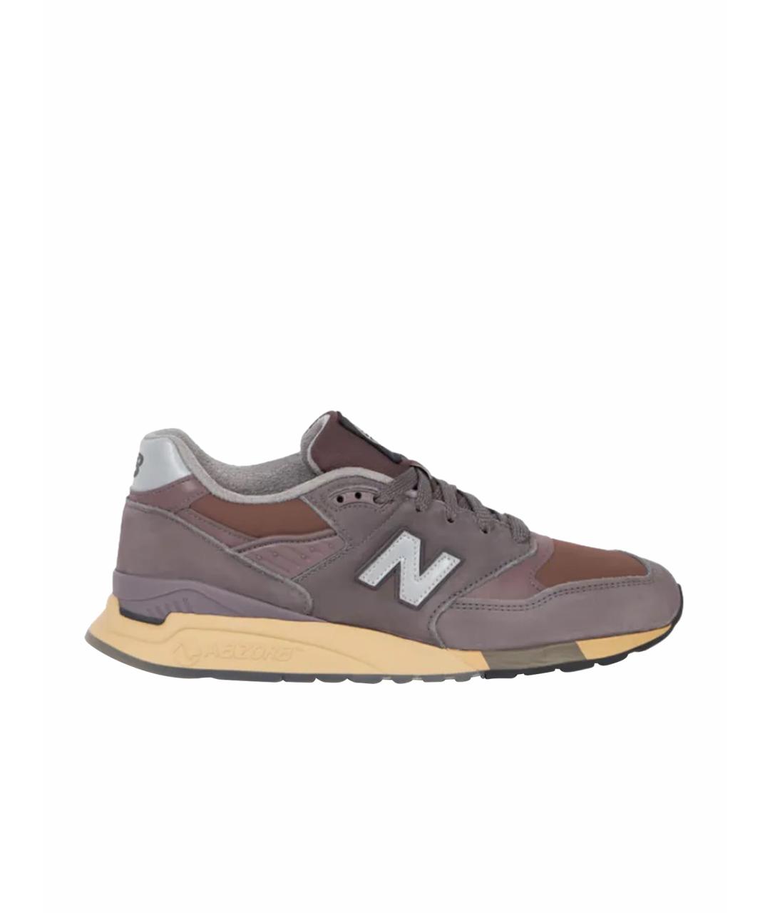 NEW BALANCE Бордовые кожаные низкие кроссовки / кеды, фото 1