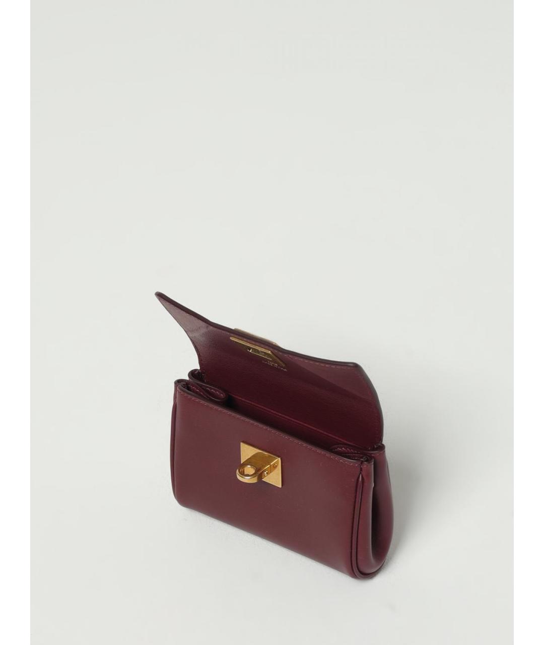 BALENCIAGA Бордовый кожаный кошелек, фото 2