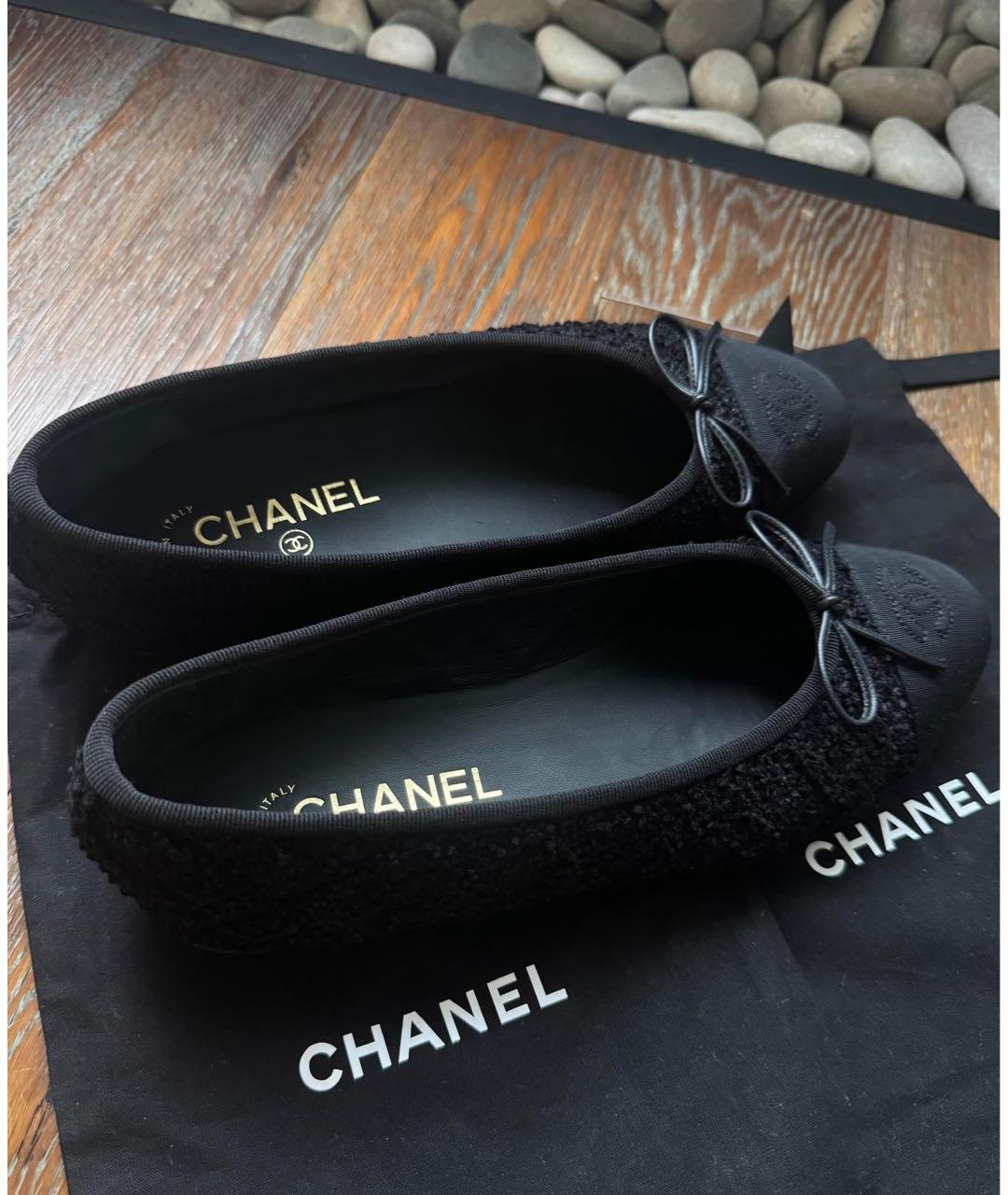 CHANEL Черные балетки, фото 8