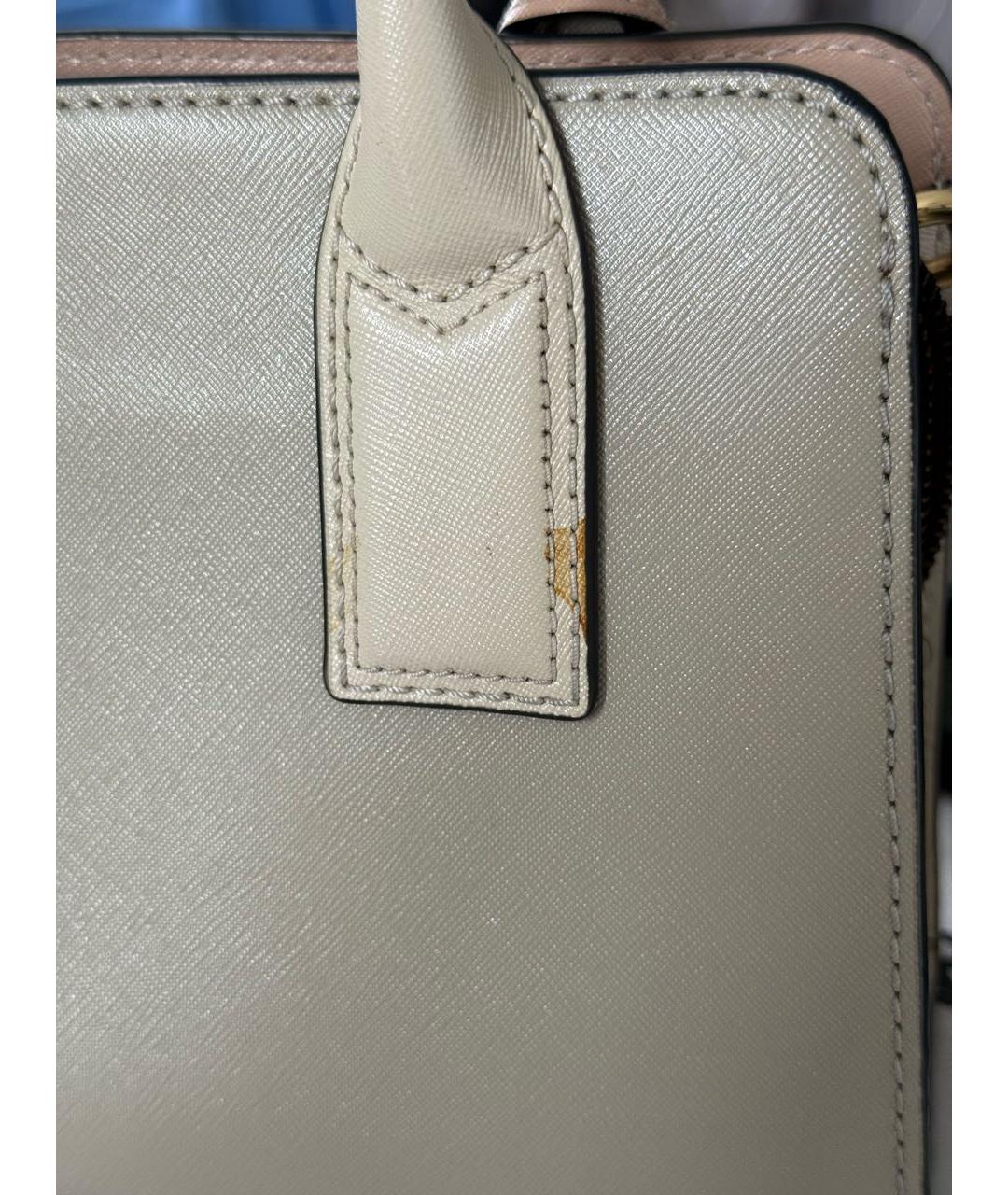 MARC JACOBS Бежевая кожаная сумка с короткими ручками, фото 8