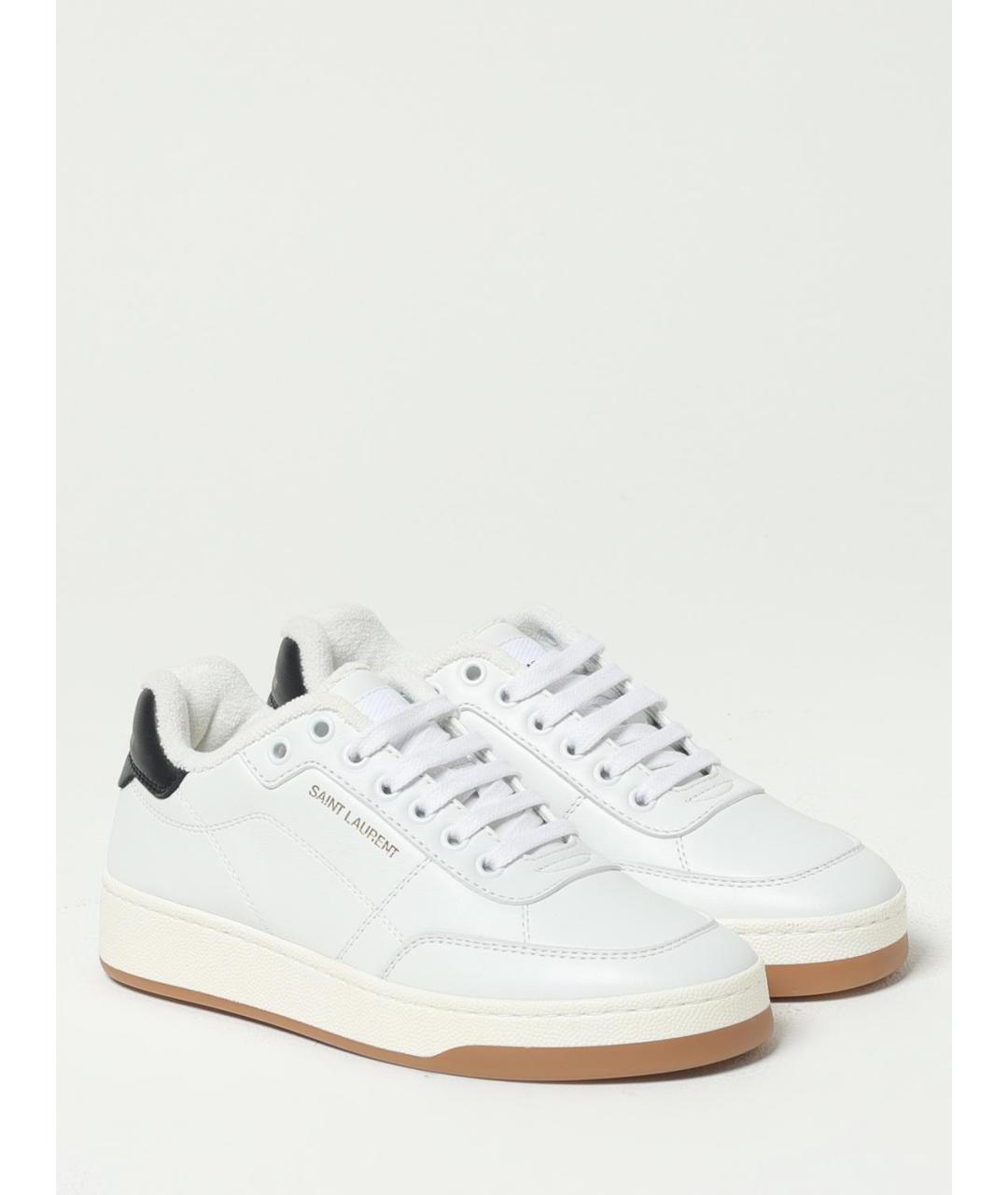 SAINT LAURENT Белые кожаные кеды, фото 2