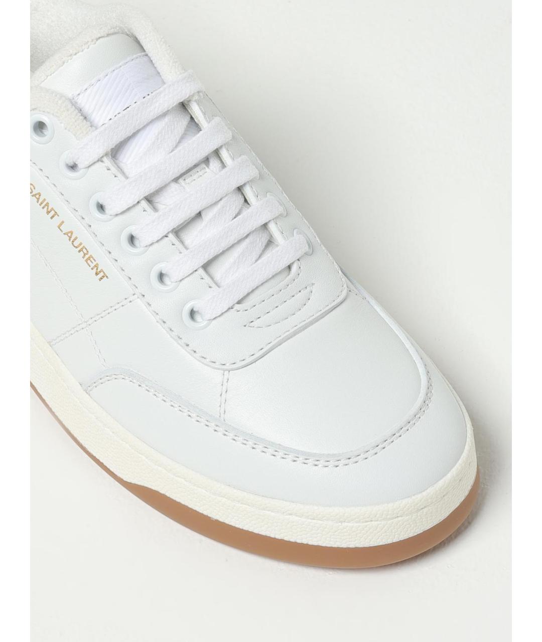 SAINT LAURENT Белые кожаные кеды, фото 4