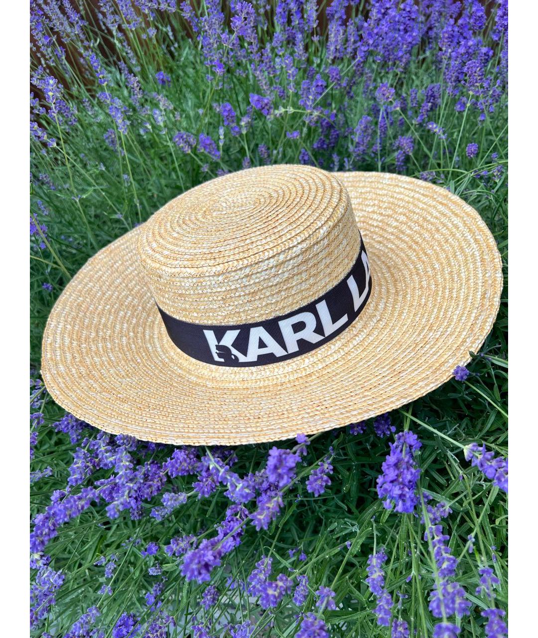 KARL LAGERFELD Бежевая соломенная шляпа, фото 2
