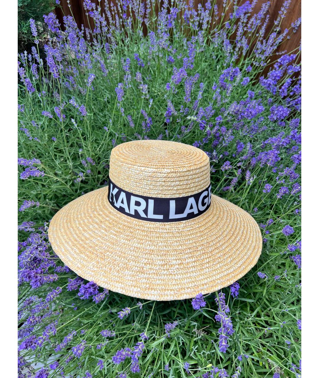 KARL LAGERFELD Бежевая соломенная шляпа, фото 3