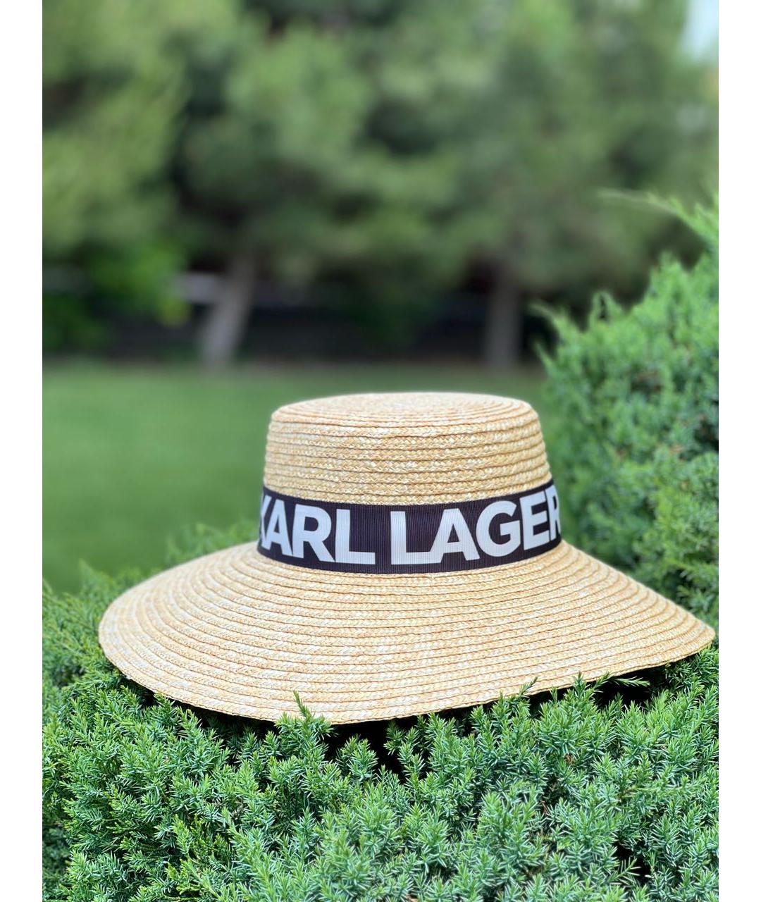 KARL LAGERFELD Бежевая соломенная шляпа, фото 8