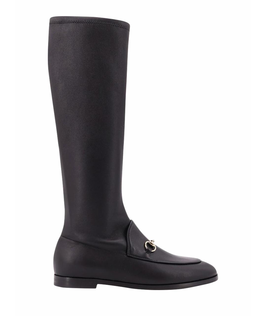 GUCCI Черные кожаные сапоги, фото 1