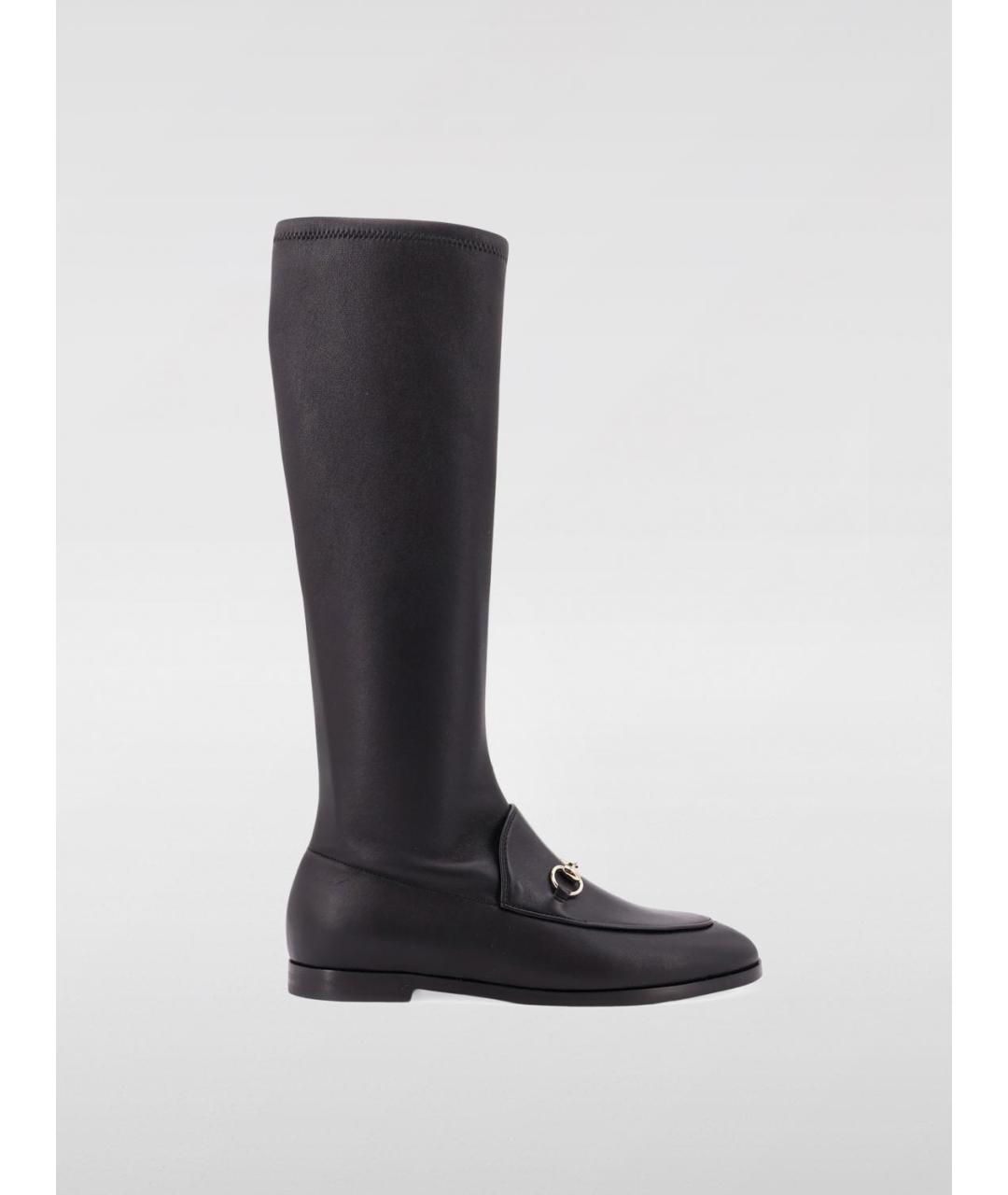 GUCCI Черные кожаные сапоги, фото 4