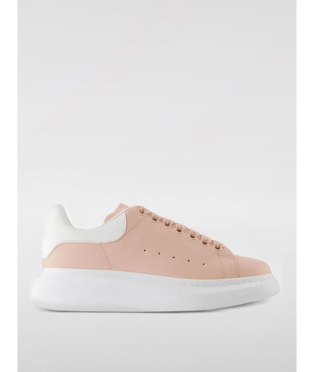 ALEXANDER MCQUEEN Розовые кожаные кеды, фото 4
