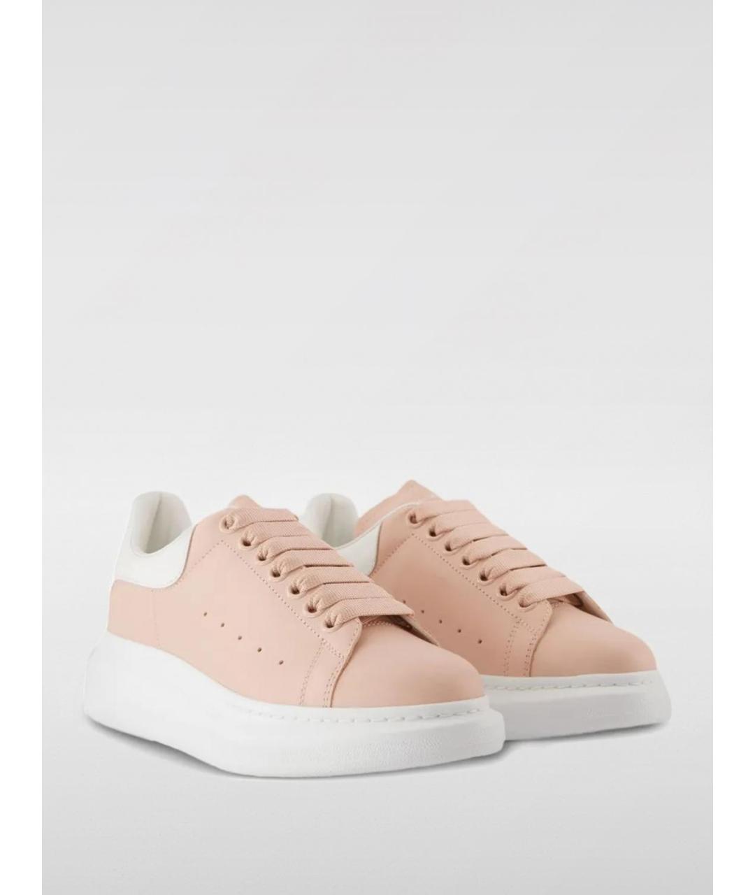 ALEXANDER MCQUEEN Розовые кожаные кеды, фото 2